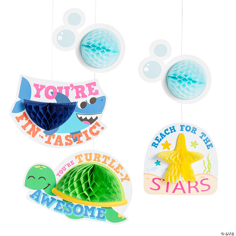 46" Under the Sea Honeycomb Ceiling Decorations - 5 Pc. Image