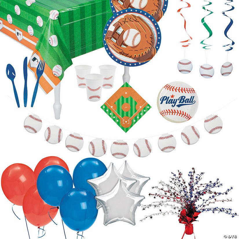 460 Pc. Ultimate Baseball Party Tableware Kit for 48 Guests