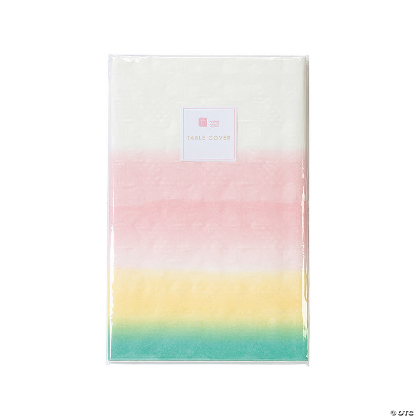 47" x 71" Pastel Rainbow Paper Tablecloth Image