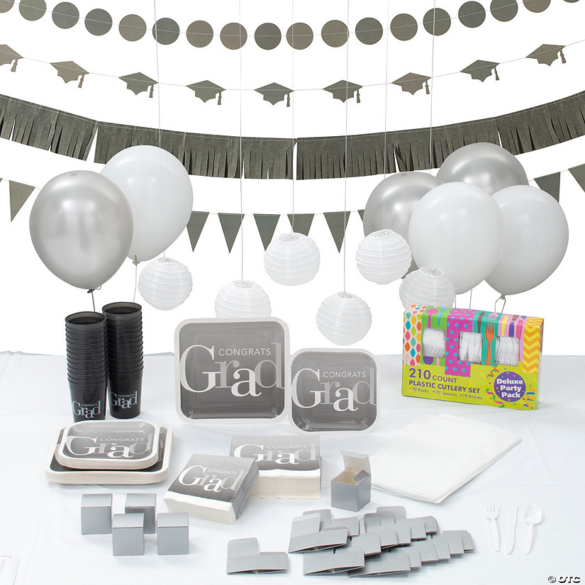 476 Pc. Ultimate Elevated Graduation Tableware & Decorating Kit for 25 Image