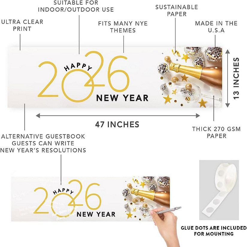47x13 Disco Balls New Years Banner Image
