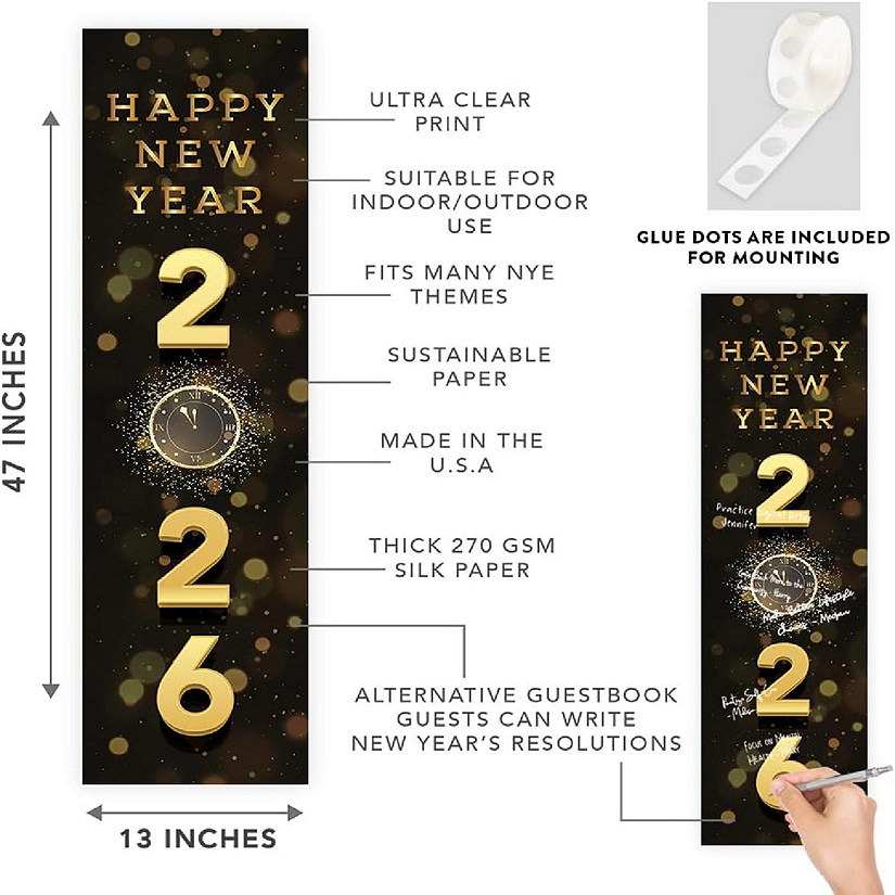 47x13 Vertical Clock Hanging Banner Image
