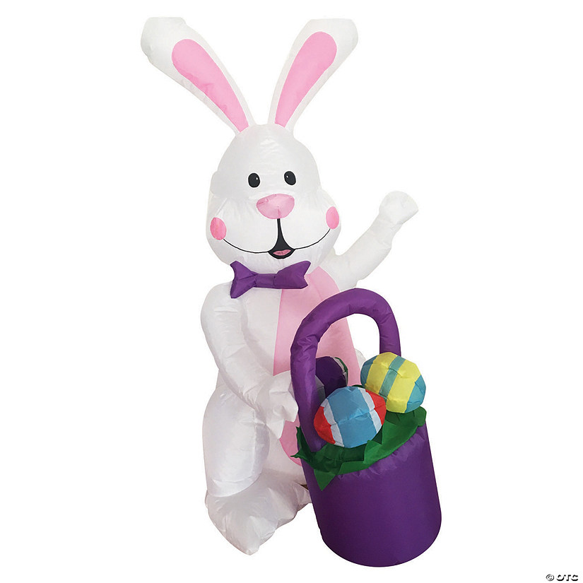 48" Blow Up Inflatable Bunny with Basket Image