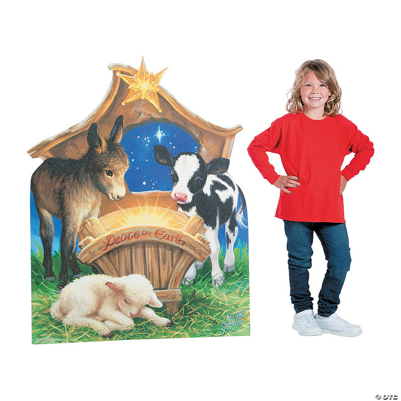 48" Born in a Manger Cardboard Cutout Stand-Up Image