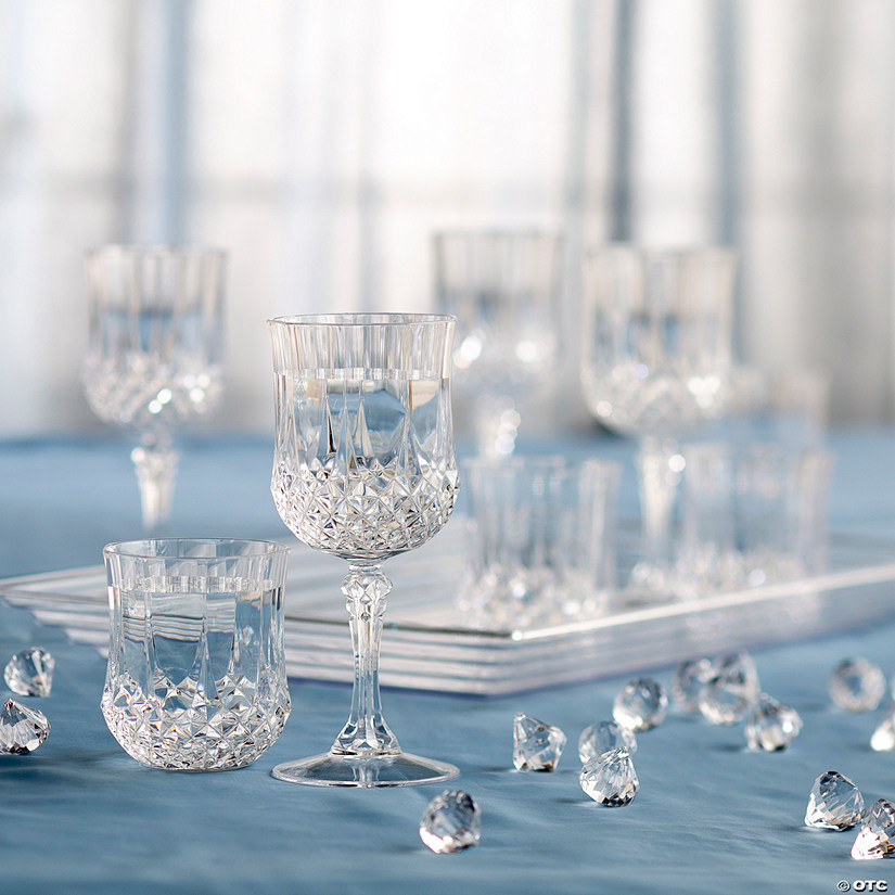 48 Pc. Clear Plastic Patterned Wine Glass Kit for 24 Image