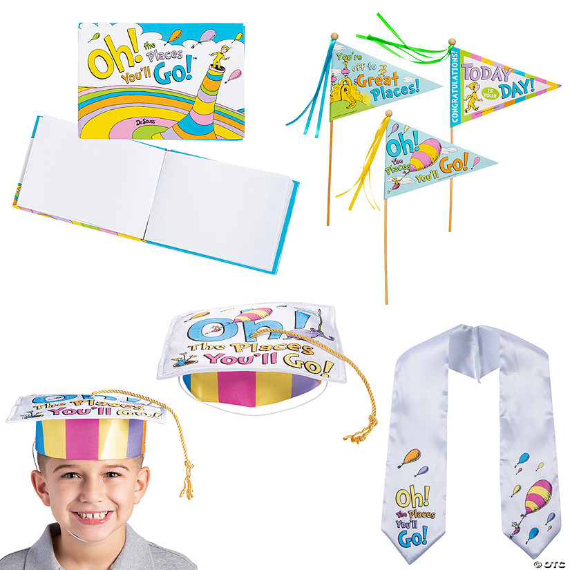48 Pc. Dr. Seuss&#8482; Oh, the Places You&#8217;ll Go Graduation Kit for 12 Image
