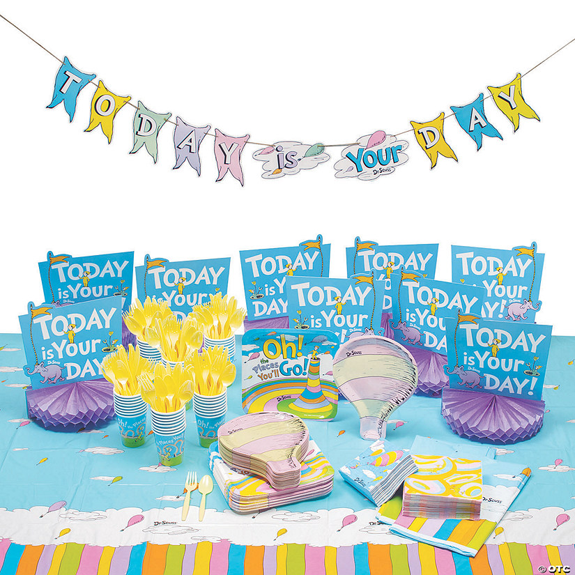 489 Pc. Dr. Seuss&#8482; Oh, the Places You&#8217;ll Go Tableware Kit for 48 Guests Image