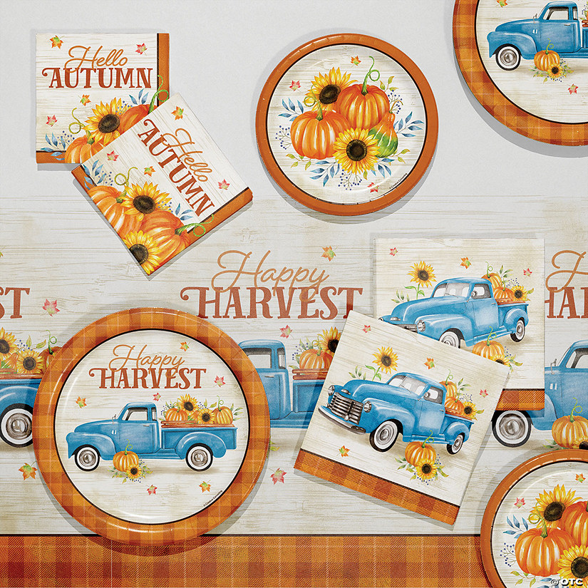 49 Pc. Creative Converting Multicolor Happy Harvest Fall Paper Party Supplies Kit for 8 Guests Image