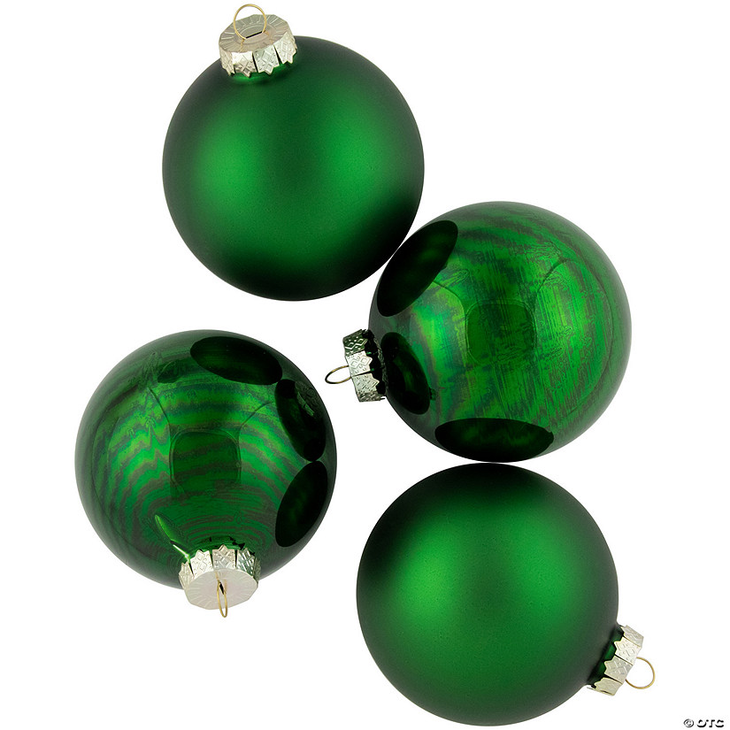 4ct Green 2 Finish Glass Ball Christmas Ornaments 4 Oriental Trading 