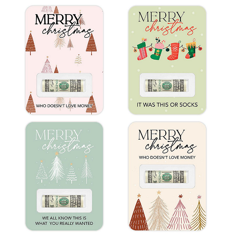 4PC Boho Merry Christmas Money Holder Image