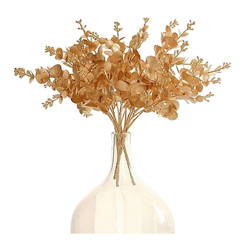 4PCS Gold Metallic Artificial Eucalyptus Bushes &amp;#8211; Party Decor Image