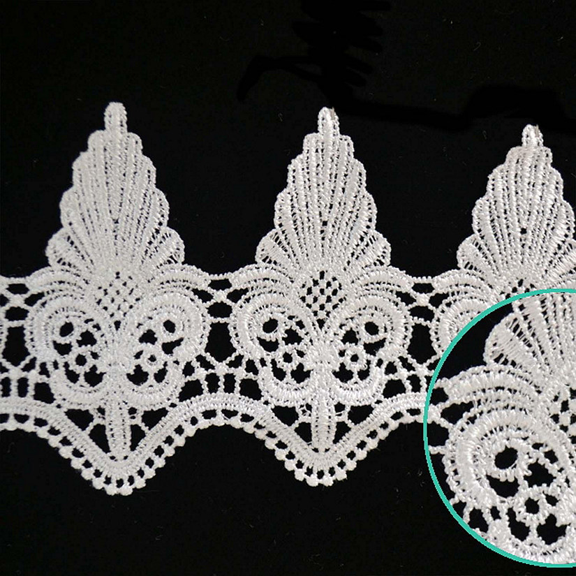 4"x 15 Yards White Venice Lace Trim Image