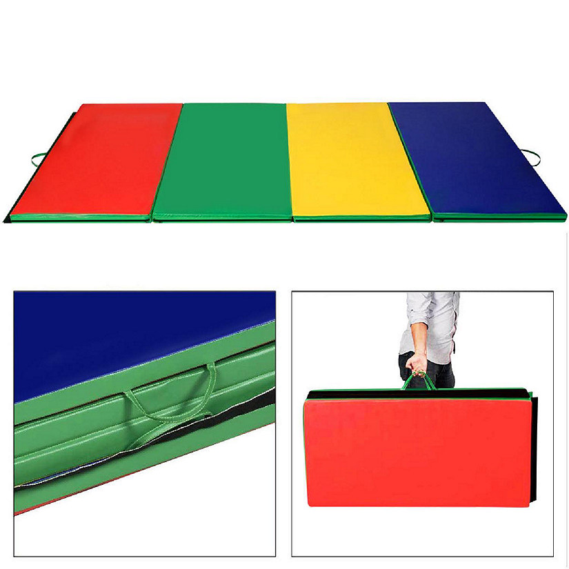 4'x10'x2" Gymnastics Mat Yoga Mat Folding Panel Thick Gym Multicolor Image