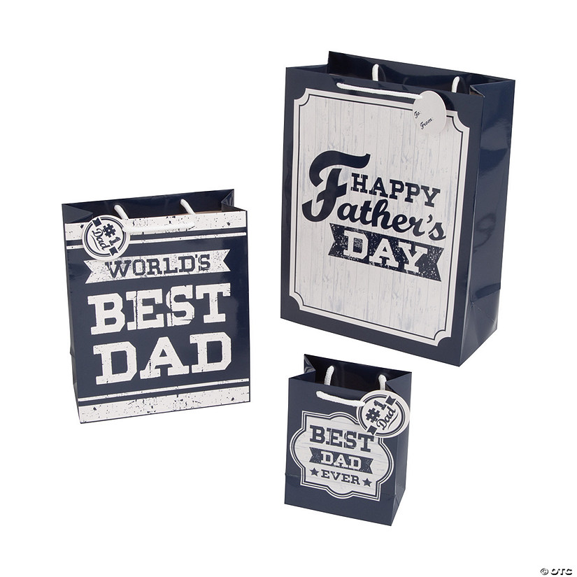 5 1/2" - 13" Best Dad Gift Bag Assortment with Gift Tags - 12 Pc. Image