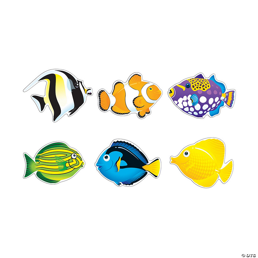 5 1/2" - 6" Classic Accents<sup>&#174;</sup> Fish Friends Cardstock Bulletin Board Cutouts - 36 Pc. Image