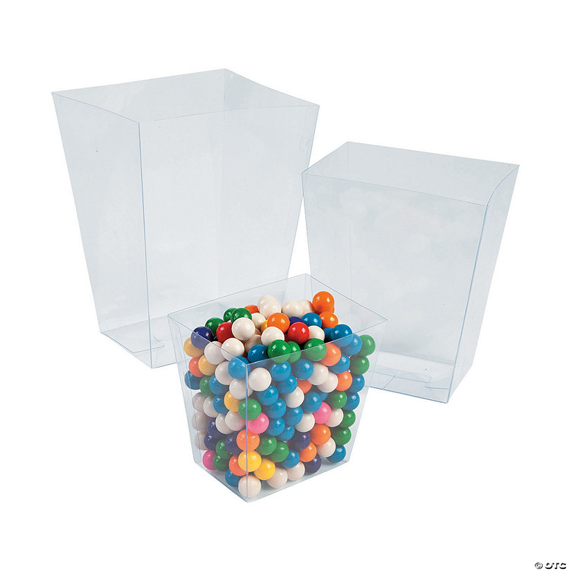 5 1/2&quot; - 8 1/2&quot; Clear Plastic Candy Buffet Containers - 6 Pc. Image