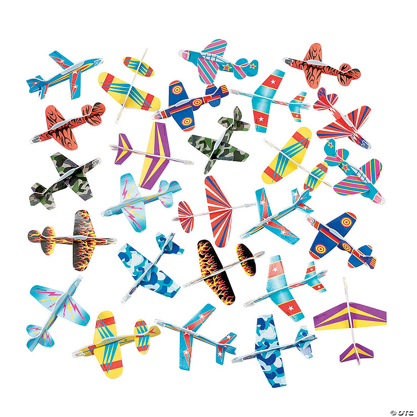 5 1/2" Bulk 72 Pc. Colorful Patterns Foam Glider Toy Assortment Image