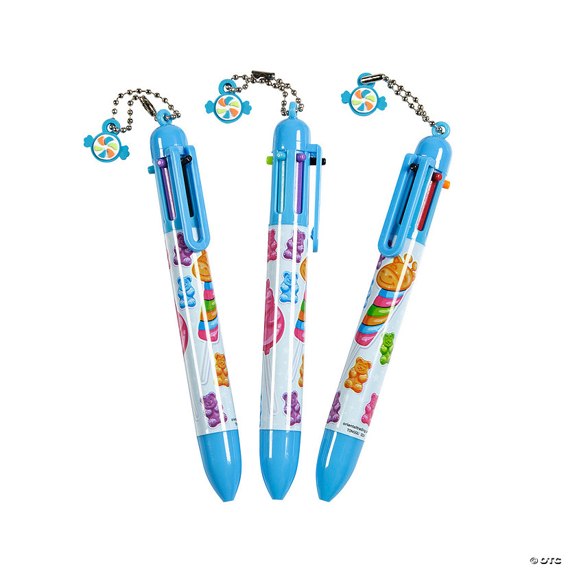 5 1/2" Candy Critters Plastic Shuttle Pens with Candy Charm - 12 Pc. Image