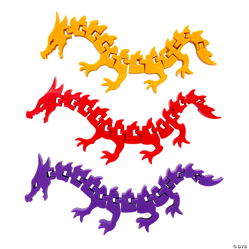 5 1/2" Dragon Articulated Fidget Toys - 6 Pc. Image