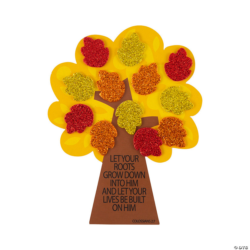 5 1/2" Fall Tree with Bible Verse Magnet Foam Craft Kit - Makes 12 Image