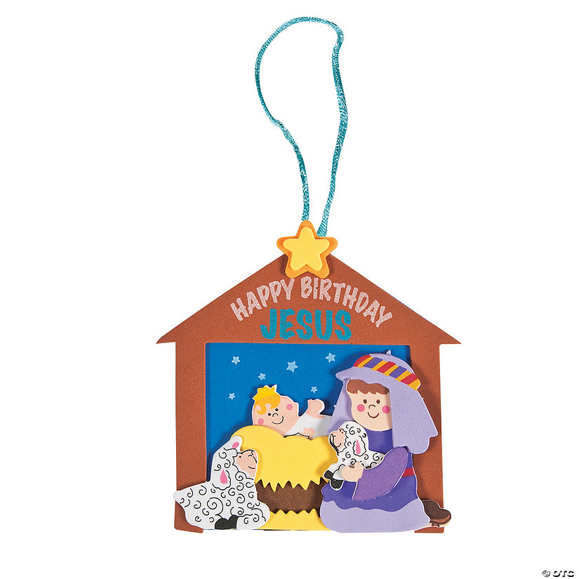 5 1/2" Happy Birthday Jesus Christmas Ornament Craft Kit - Makes 12 Image