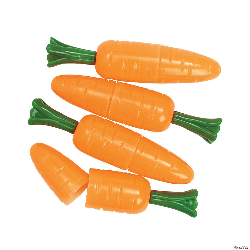 5 1/2" Large Carrot BPA-Free Plastic Easter Eggs - 12 Pc. Image