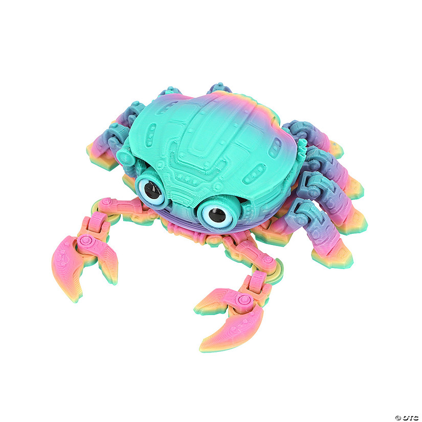 5 1/2" x 1 3/4" 3D-Printed Jointed Small Robot Crab with Container Body Image