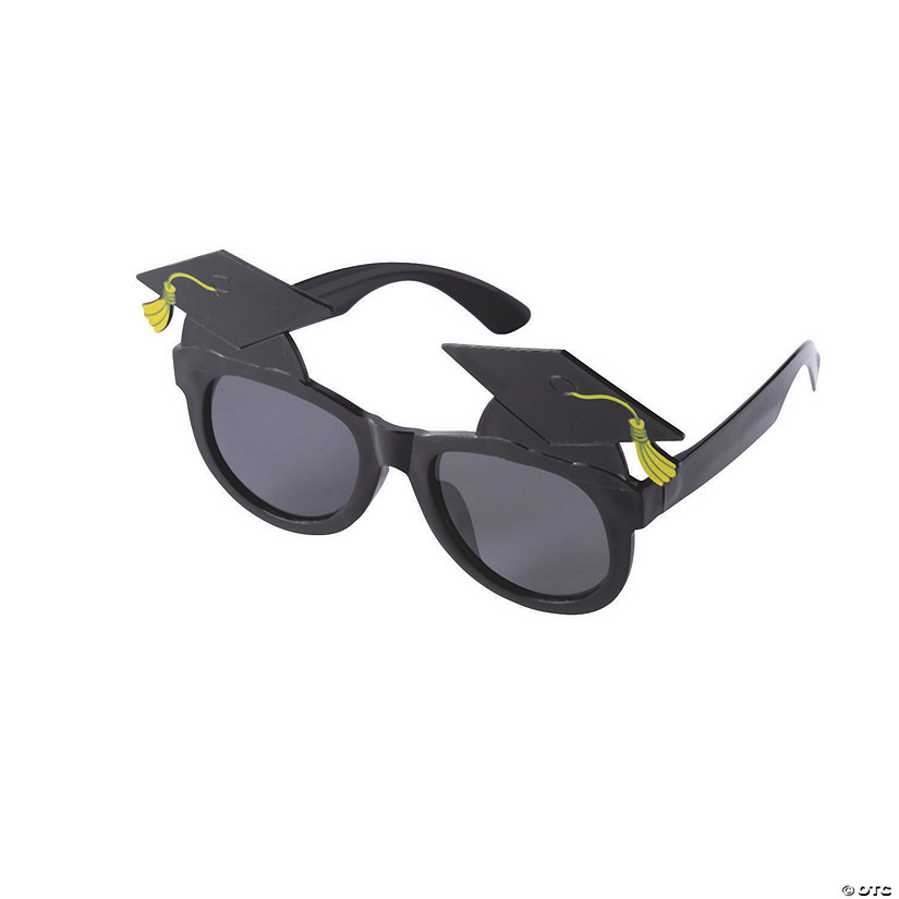 5 1/2" x 3" Graduation Cap Black Plastic Novelty Sunglasses- 12 Pc. Image