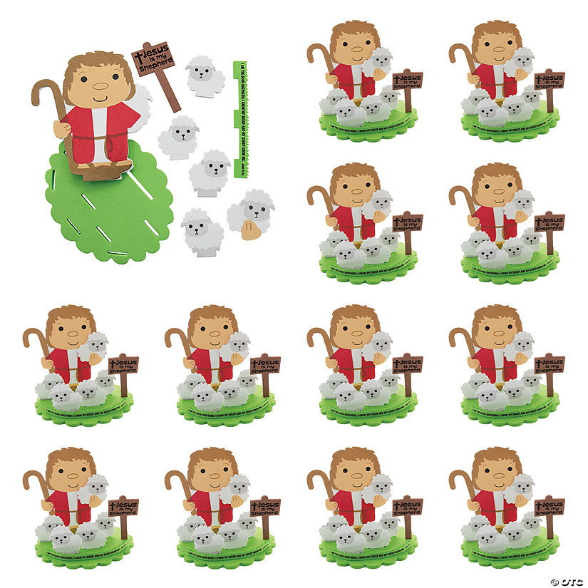 5 1/2&quot; x 4 1/2&quot; 3D Religious Good Shepherd Foam Craft Kit - Makes 12 Image
