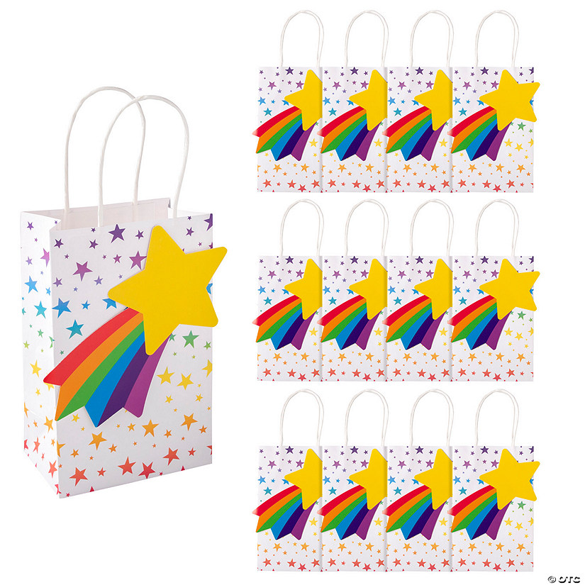 5 1/2" x 8 1/2" Medium Shooting Star Gift Bags 12 Pc. Discontinued