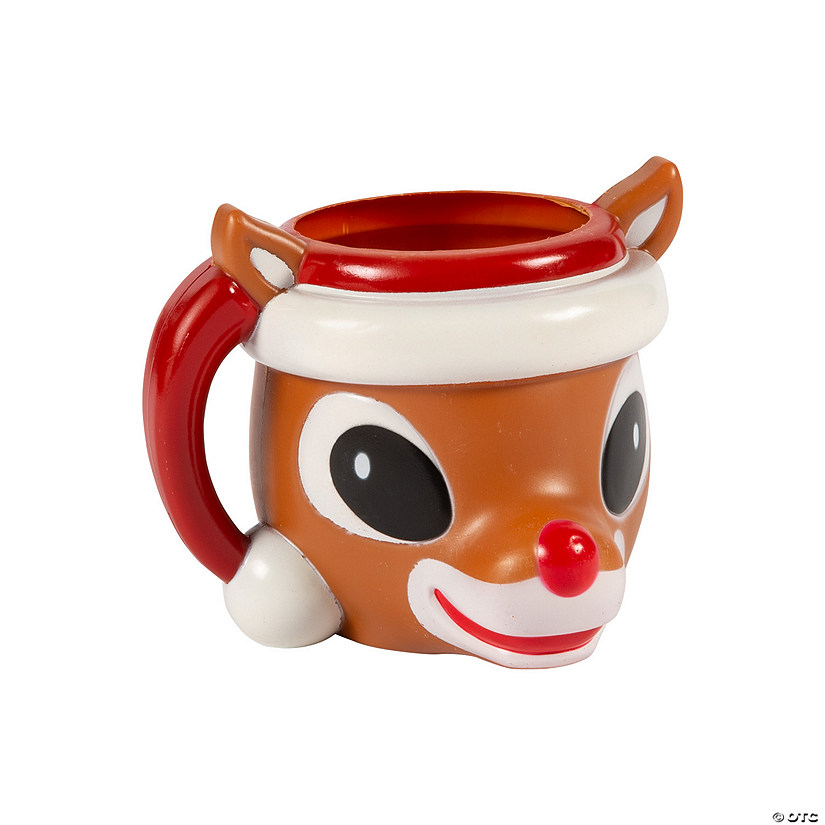 5 1/4" 22 oz. Rudolph the Red-Nosed Reindeer<sup>&#174;</sup> Reusable BPA-Free Plastic Mugs - 12 Ct. Image