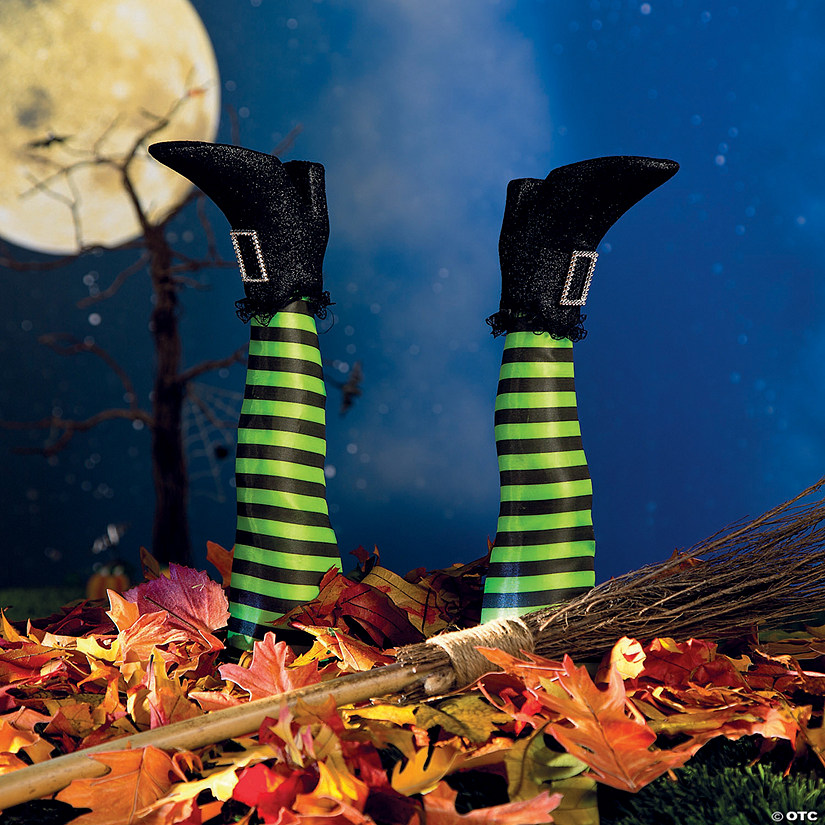 5 1/4" x 18" Witch&#8217;s Legs Yard Stakes Halloween Decoration - 2 Pc. Image