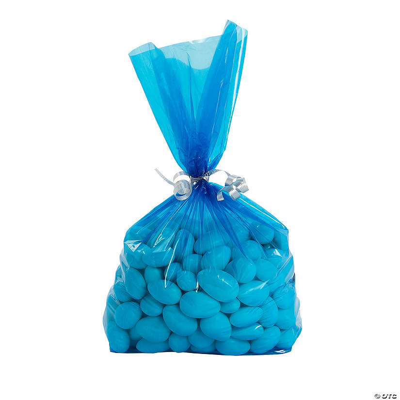 5 1/4" x 2 1/2" x 11" Bulk 50 Pc. Medium Blue Cellophane Bags Image