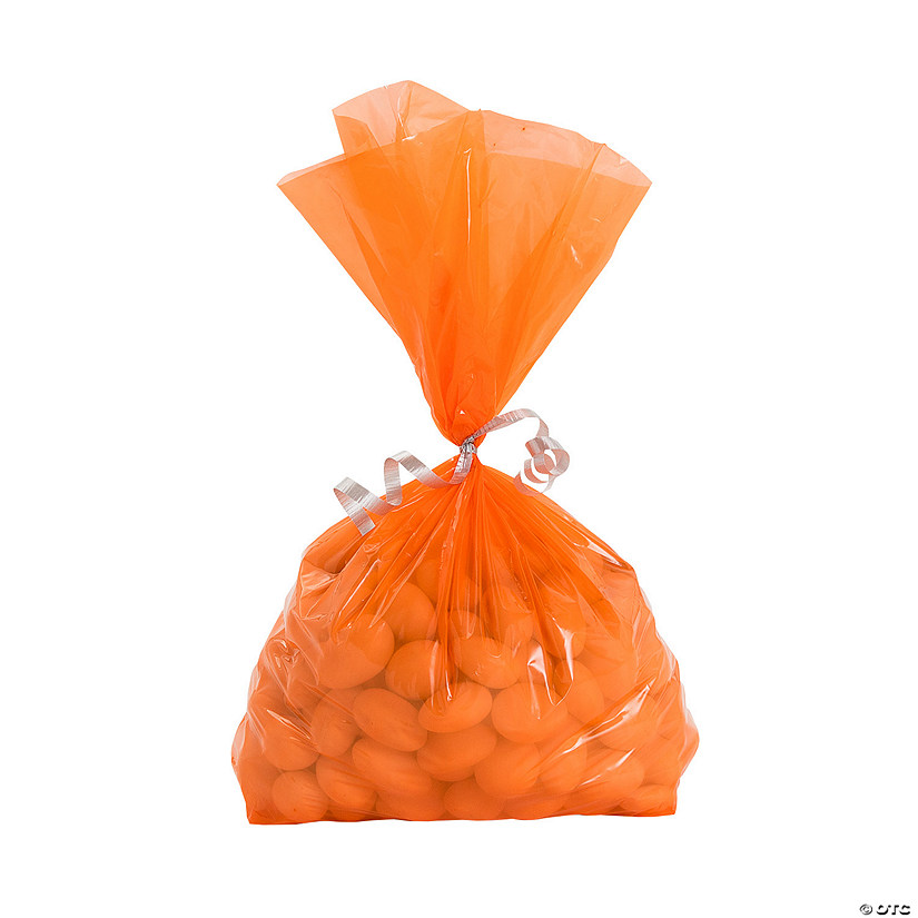 5 1/4" x 2 1/2" x 11" Bulk 50 Pc. Medium Orange Cellophane Bags Image