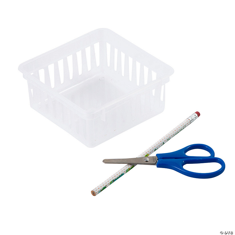 5 1/4" x 2 1/4" Clear Classroom Storage Small Square Baskets - 6 Pc. Image