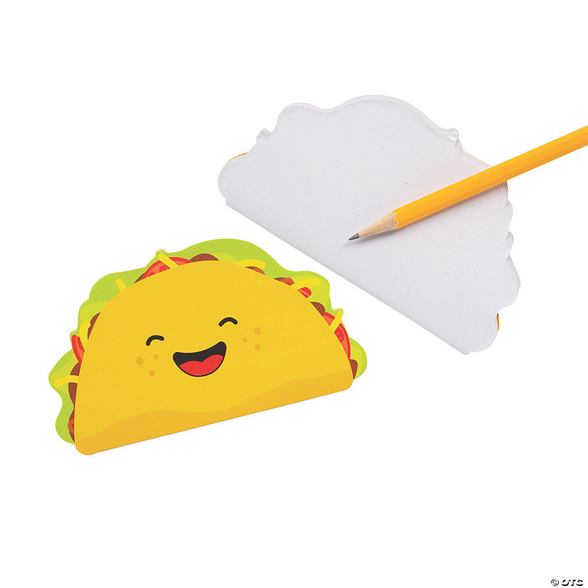 5 1/4" x 3" 25 pg. Taco-Shaped Multicolor Paper Notepads - 24 Pc. Image