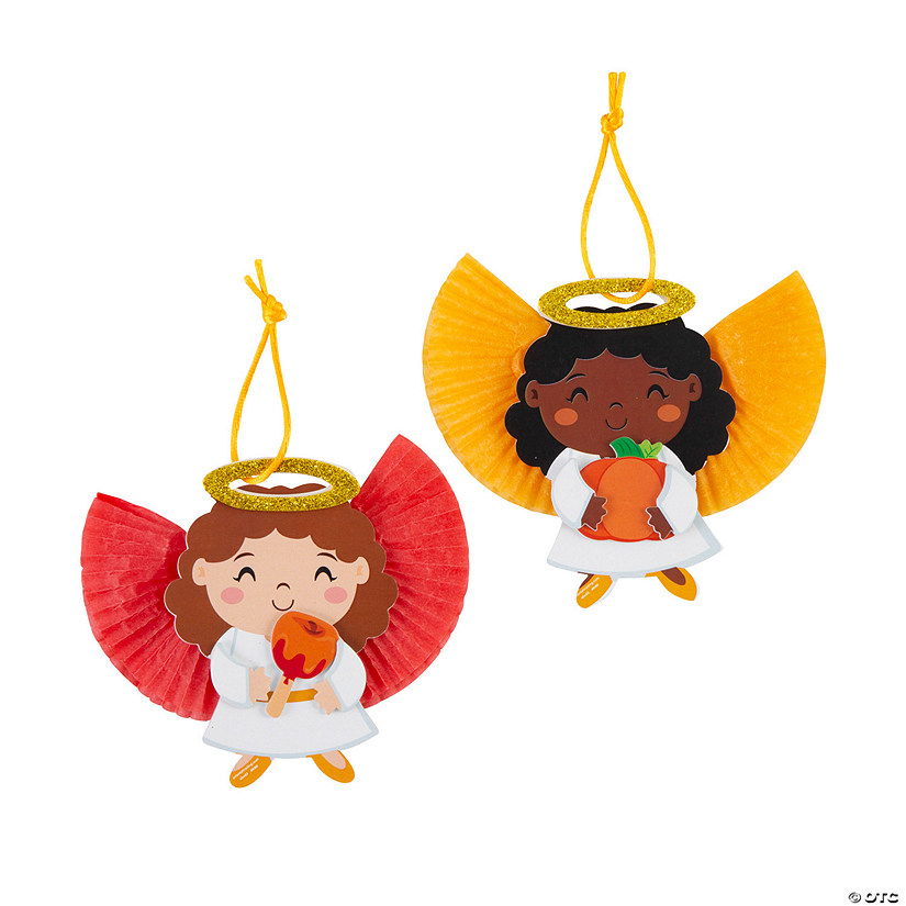 5 1/4" x 4" Religious Fall Angels Ornament Foam Craft Kit - Makes 12 Image