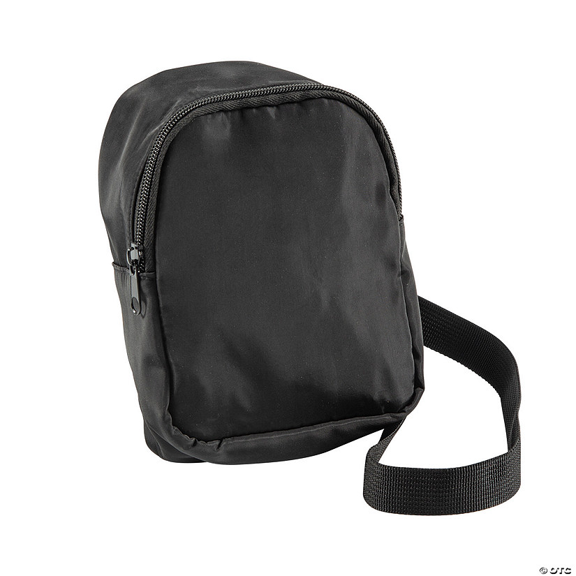 5 1/4" x 6 1/2" Mini Black Crossbody Polyester Backpack Image