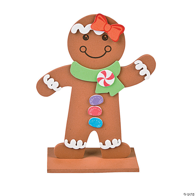 5 1/4" x 7" Gingerbread Brown Foam Stand-Up Craft Kit - Makes 24 Image