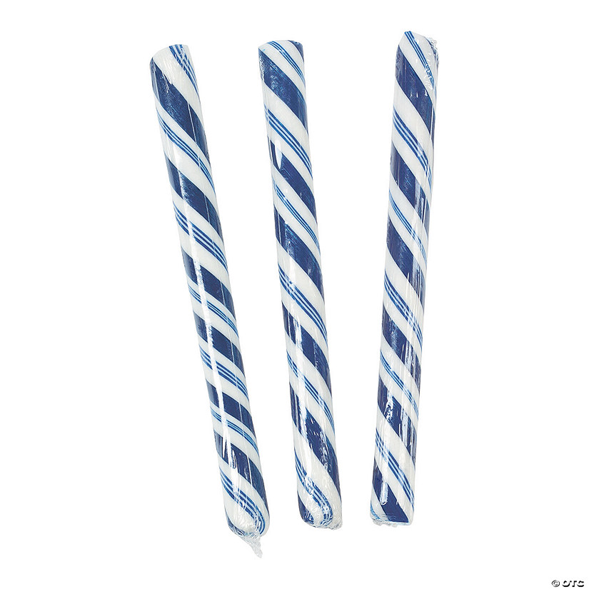5" 2 lbs. Blue & White Striped Classic Hard Candy Sticks - 80 Pc. Image