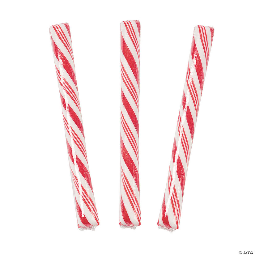 5" 2 lbs. Red and White Striped Apple Flavor Hard Candy Sticks - 80 Pc. Image