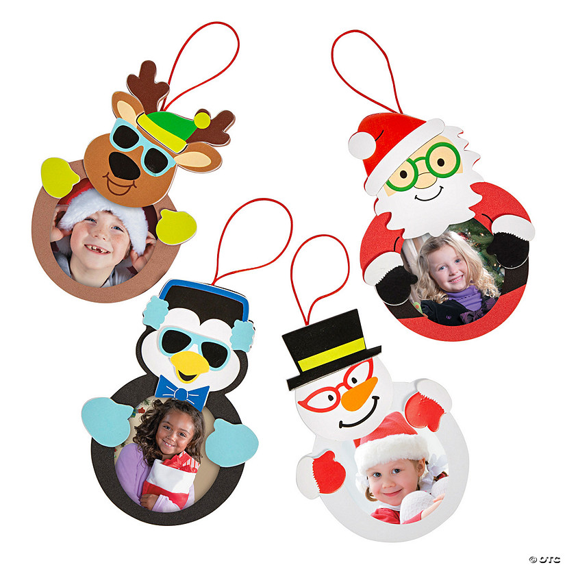 5 3/4" - 7 1/2" Silly Christmas Character Picture Frame Ornament Craft Kit - Makes 12 Image