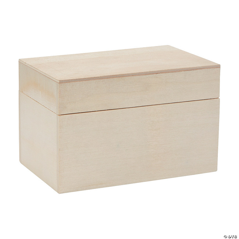 5 3/4" x 3 3/4" DIY Unfinished Wood Recipe Boxes - 12 Pc. Image