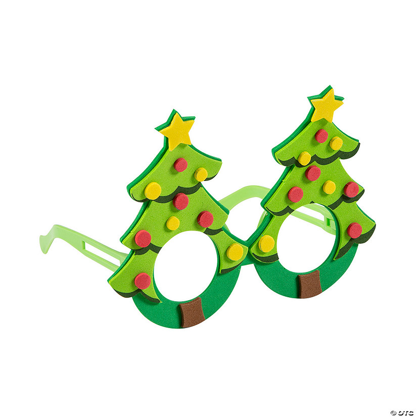 5 3/4" x 4 1/4" Christmas Tree Glasses Foam Craft Kit - Makes 12 Image