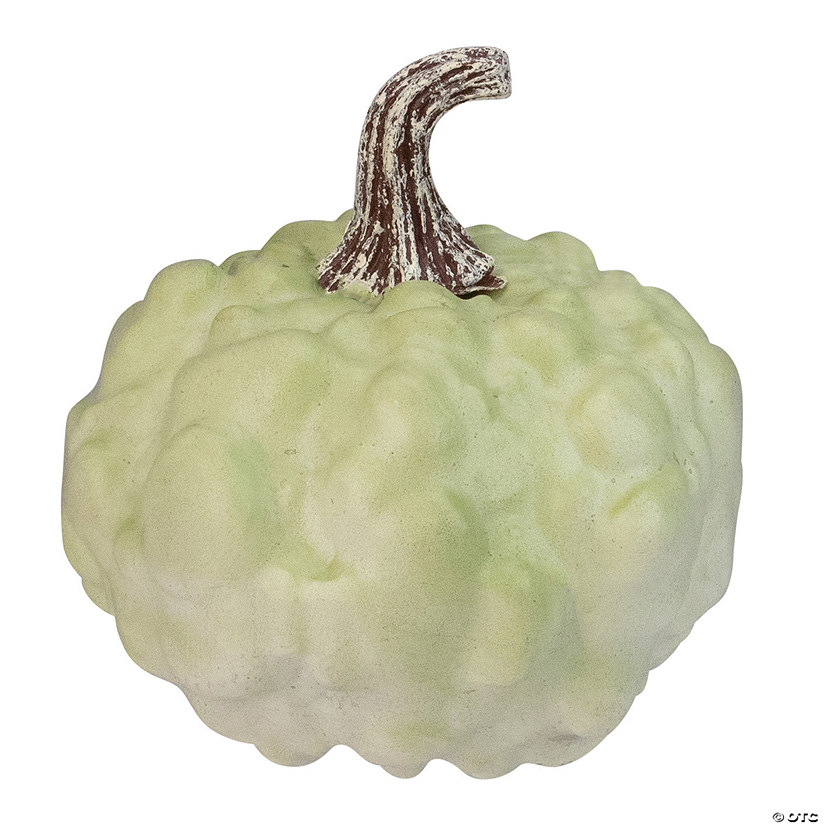 5.5" Green Textured Pumpkin Fall Harvest Table Top Decoration Image