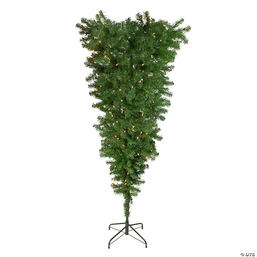 5.5' Pre-Lit Medium Spruce Upside Down Artificial Christmas Tree - Clear Lights Image