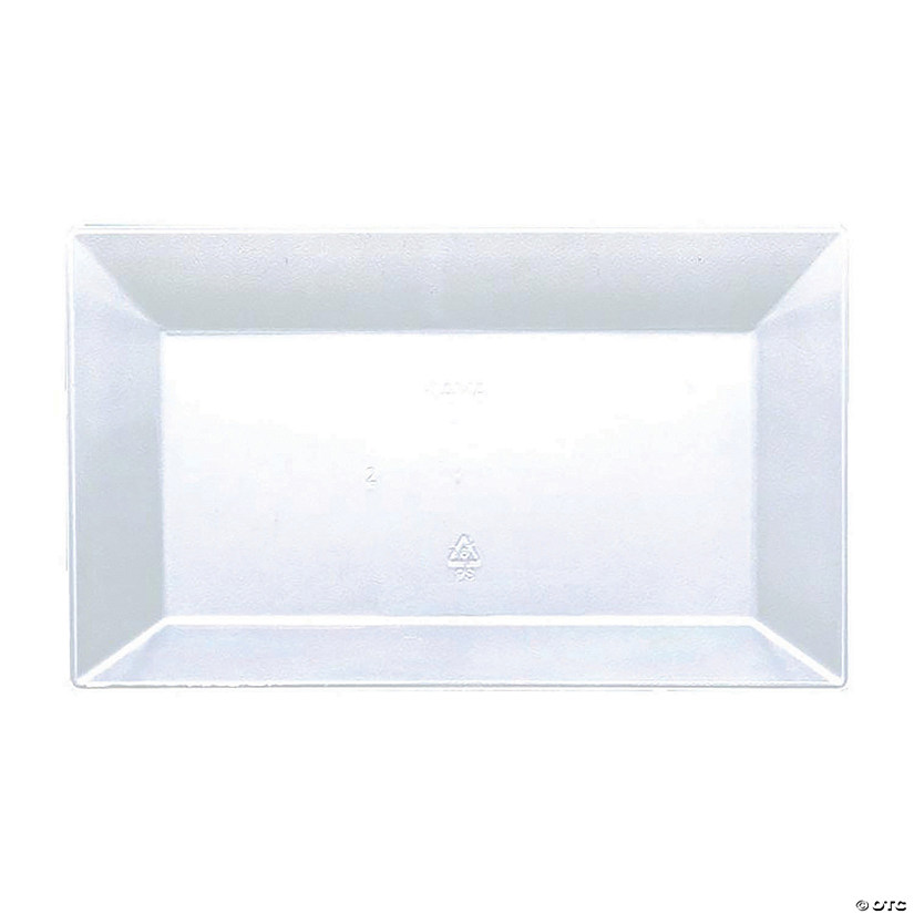 5.5" x 8.5" Clear Rectangular Plastic Dessert Plates (60 Plates) Image