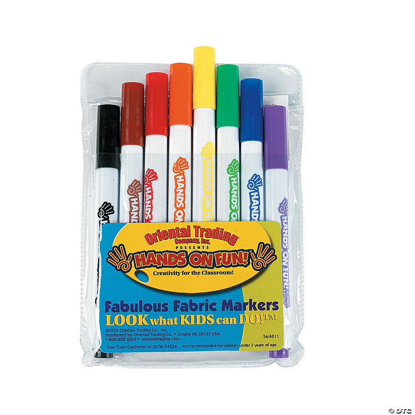 5" 8-Color Classic Hands on Fun Fabulous Plastic Fabric Markers Image
