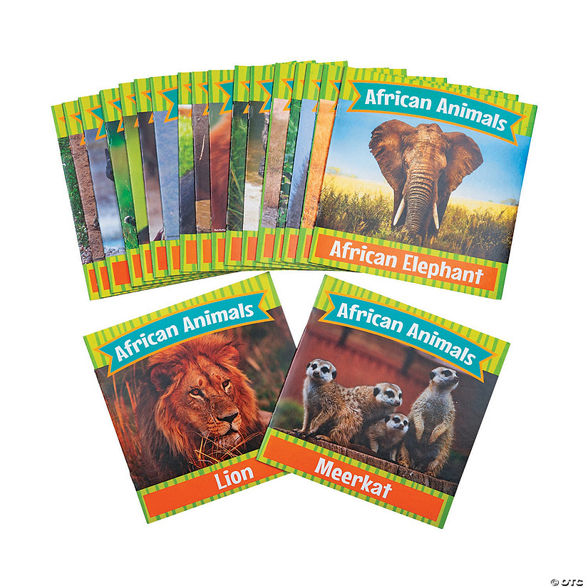 5" 8 pgs. Assorted African Animal Paper Readers - 20 Pc. Image