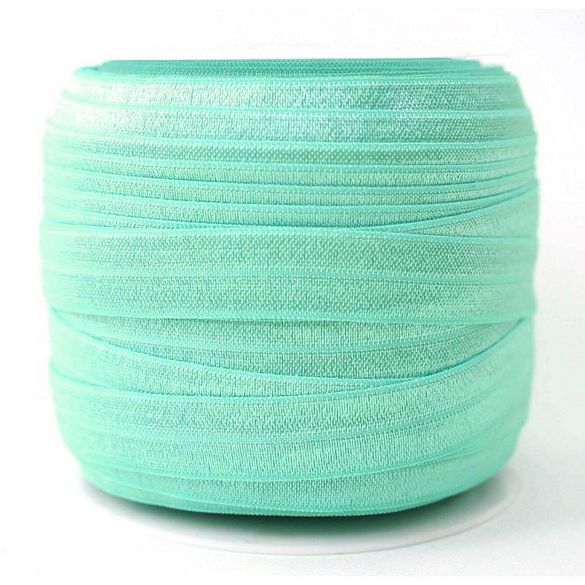 5/8 x 50 Yards Aqua Fold Over Elastic Sewing Trim Image